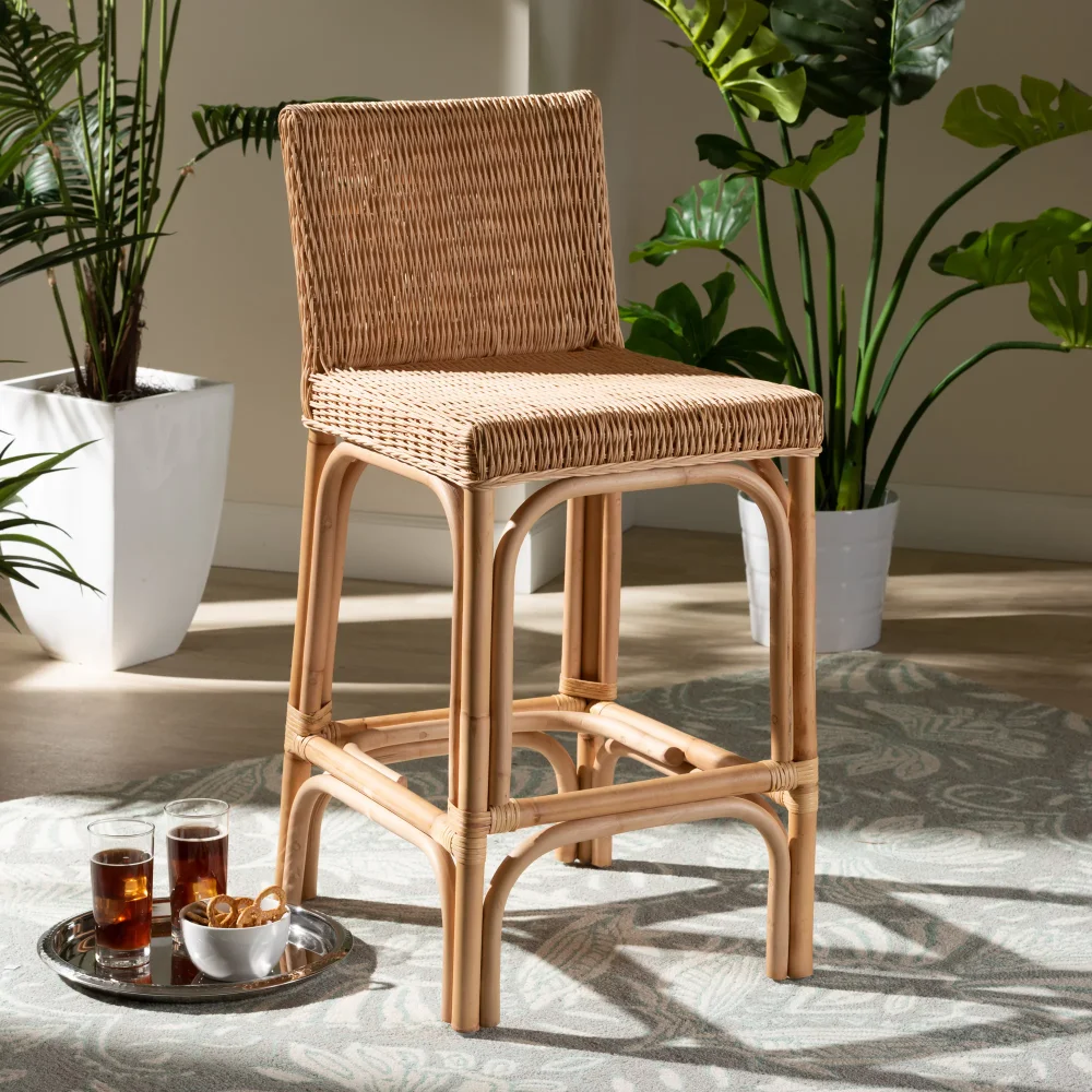 

Baxton Studio Athena Bar Stool, Natural