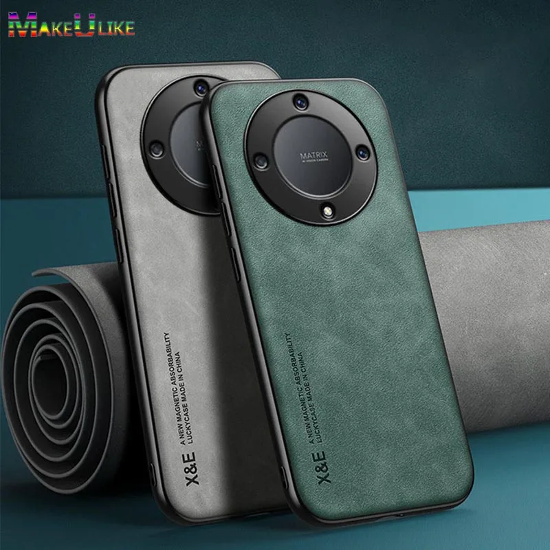 

Magnetic Case for Honor Magic 5 Pro Case Leather Silky Feel Slim Shockproof Cover for Honor Magic 4 5 Pro 4Pro 5Pro Phone Case