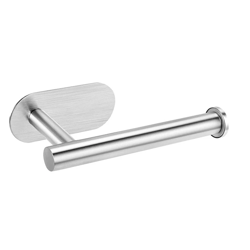 

Without Drilling Toilet Roll Holder Self-Adhesive Roll Paper Holder Stainless Steel Tissue Holder For Bathroom Kitchen