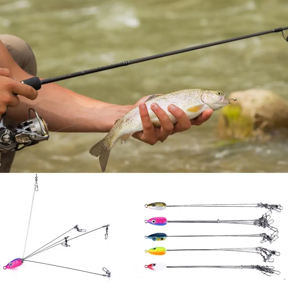 

Umbrella Lure Premium Good Toughness 5 Arms Lure Hard With Swivels Fishing Bait