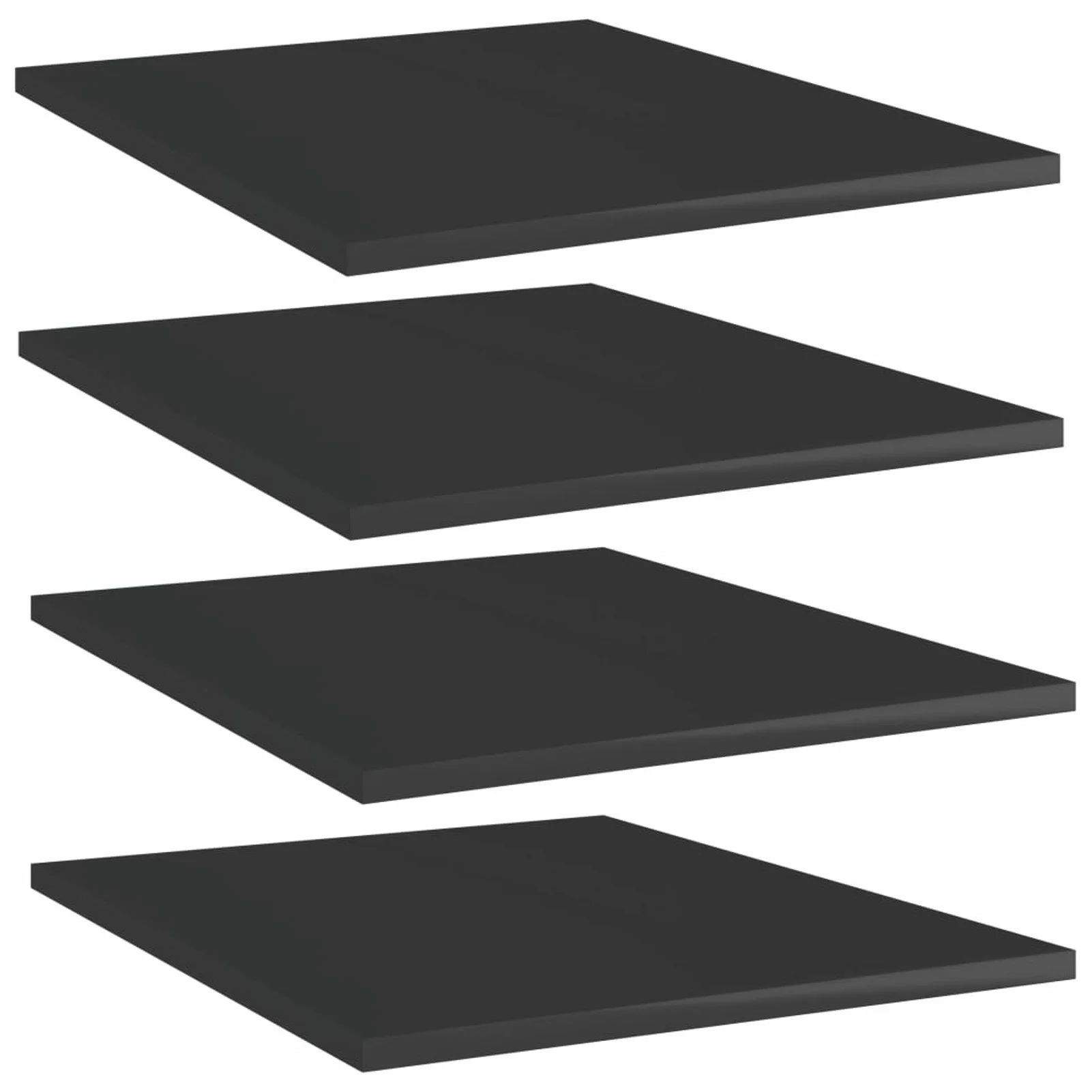 

Bookshelf Boards 4 pcs High Gloss Black 15.7"x19.7"x0.6" Chipboard