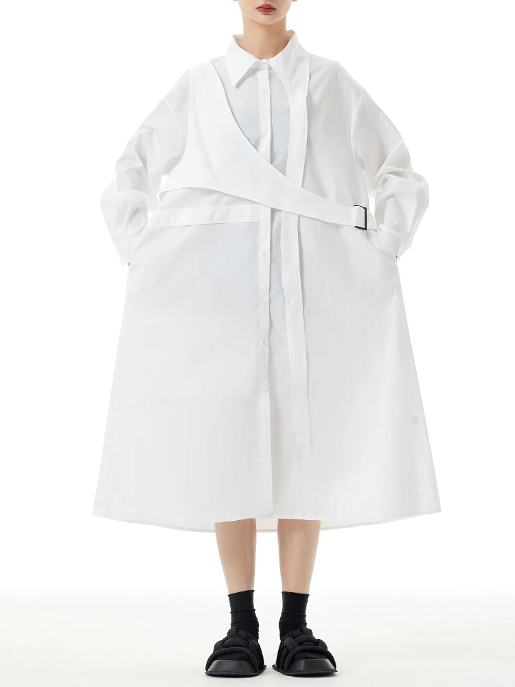 SuperAen корейский стиль Дизайн Весна 2024 новые модные однотонные платья свободные