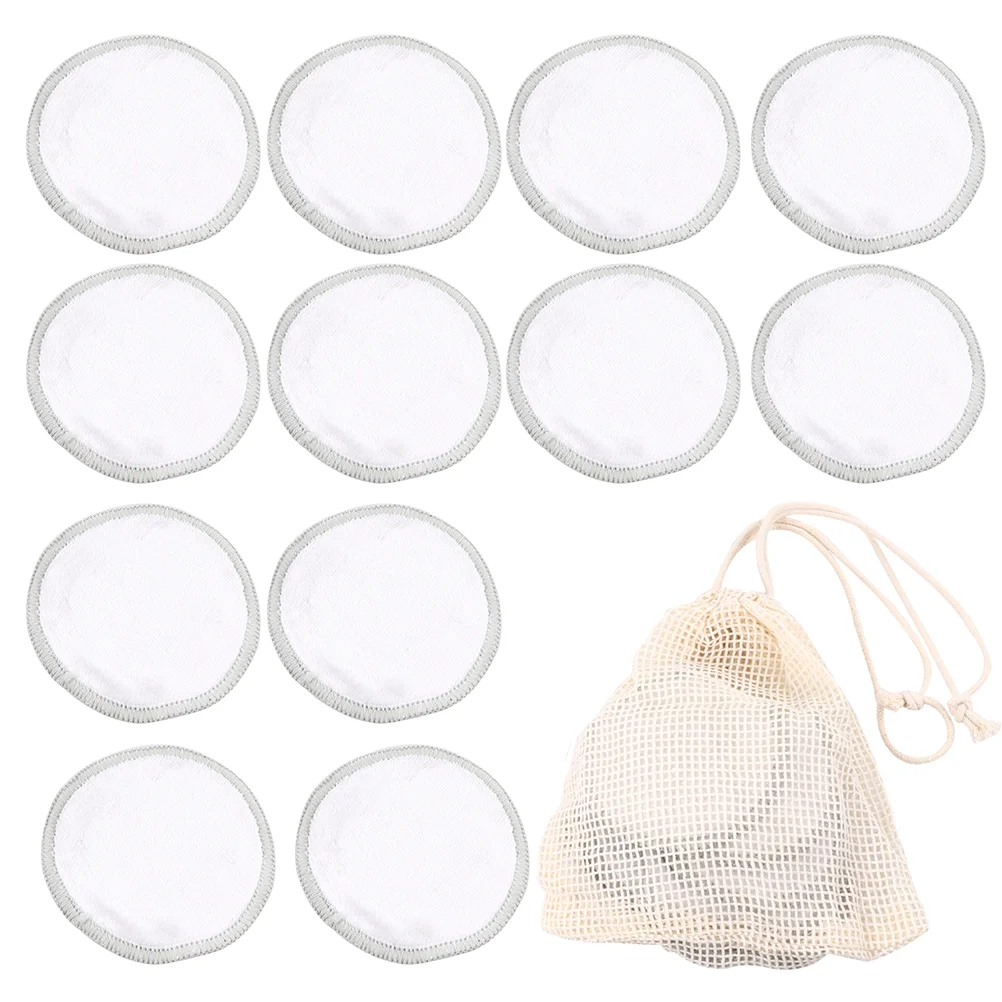 

10pcs Reusable Pads Makeup Remover Pads- friendly Washable Makeup Cotton Pads With Storage Bag Grey