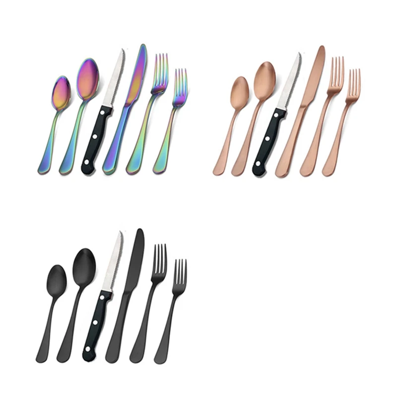 

Stainless Steel Cutlery 24-Piece Set Western Steak Cutlery Set Western Cutlery