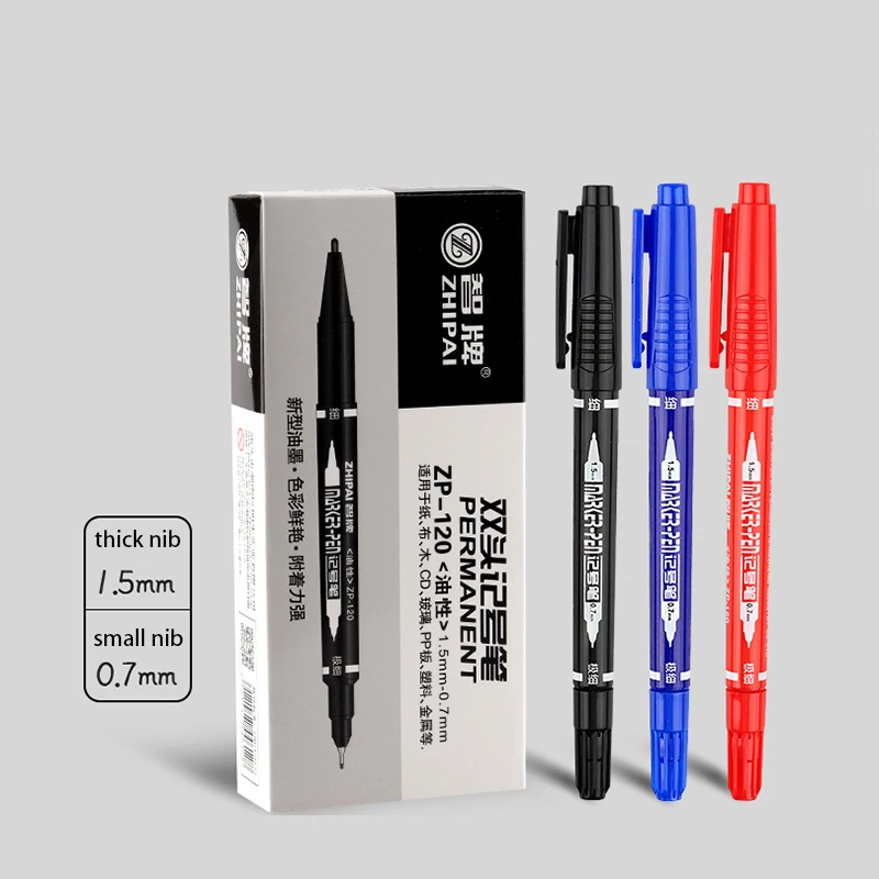 1 Set Of 10Pcs(20Pcs) Twin Tip Permanent Markers, Dual Drawi