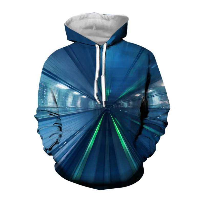 Толстовка С 3D Киберпанком Джемпер Короткими Рукавами Длинная Уличная Одежда