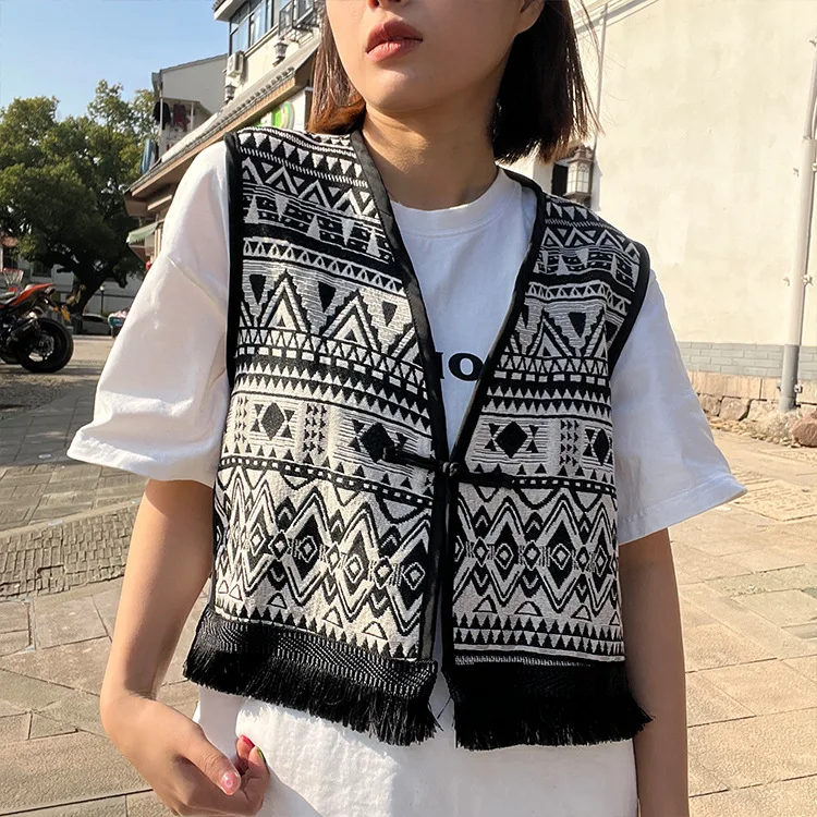 

Женский жилет, свободные топы без рукавов, рубашка для девочек, короткий жилет с ложным воротником, куртка, дамские шали со съемным воротником