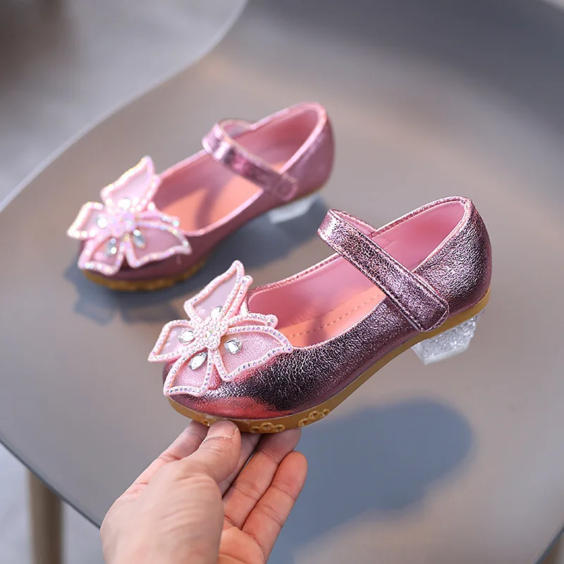 

Nice Children Princess Shoes 2022 Teenager Girls School Kids Student Performance Shoes High Heel Catwalk Girls Leather Shoes