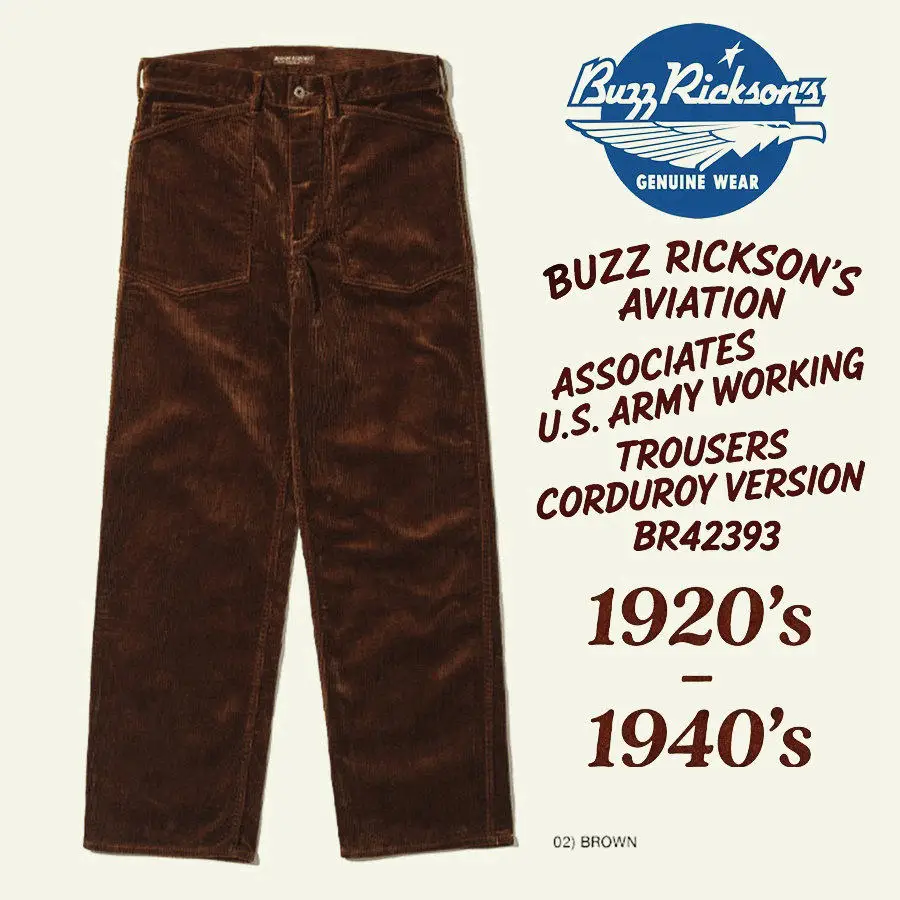 Фото Вельветовые брюки-карго Buzz Rickson 1920-1940s №3