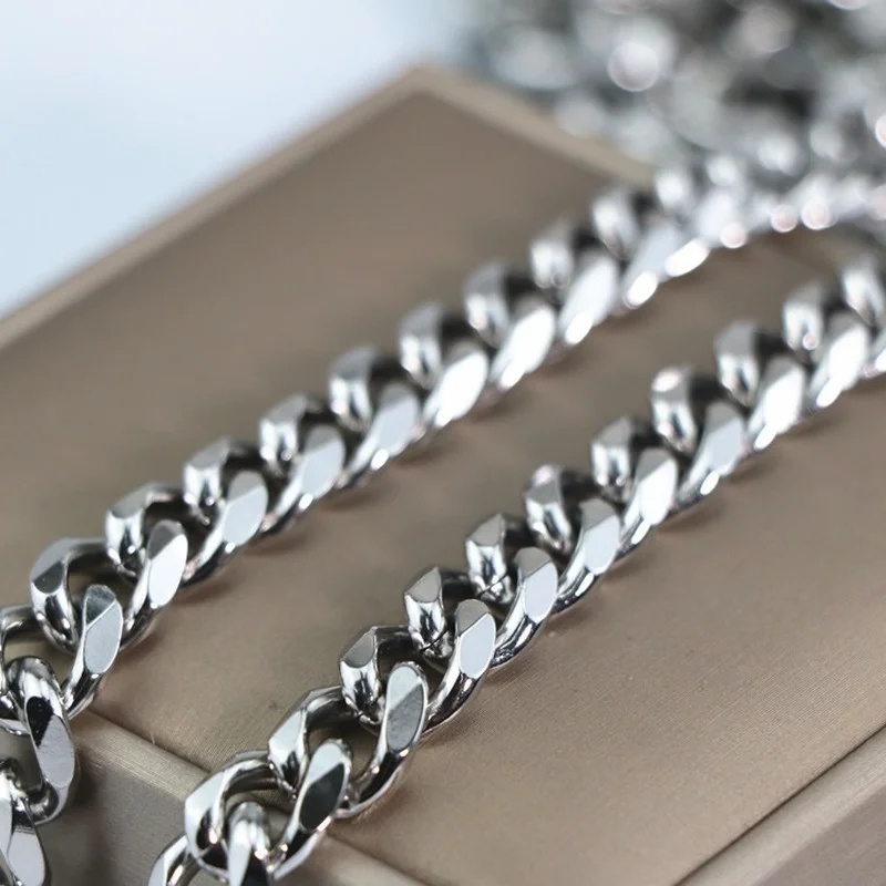 WZNB 1meter/Lot Stainless Steel Cuban Chains For Jewelry Making Bracelet Necklaces Accessories DIY Supplies Bulk Wholesale