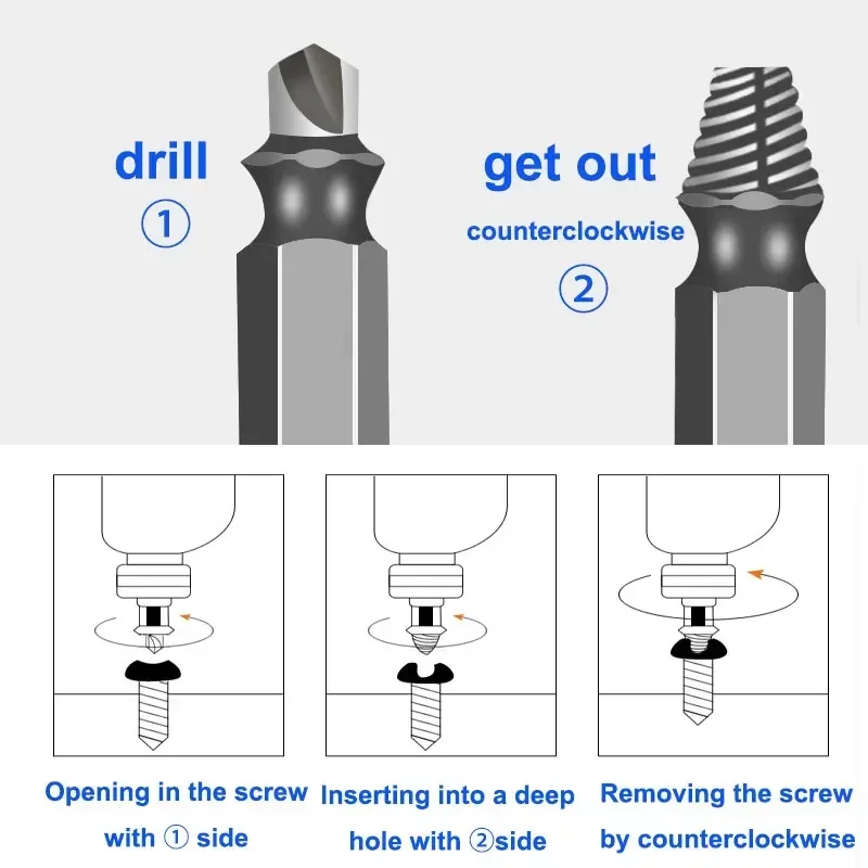 6/4 шт. экстракторы для болтов экстрактор поврежденных винтов набор сверл