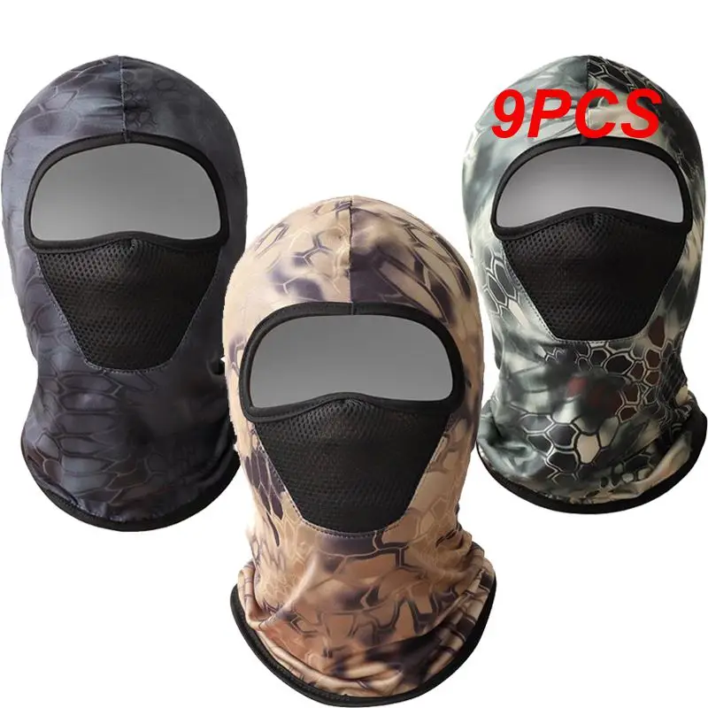 

9PCS Mesh Winter Headwear Dustproof Desert Python Pattern Leisure Headwear Windproof Cycling Equipment Headgear Quick-drying