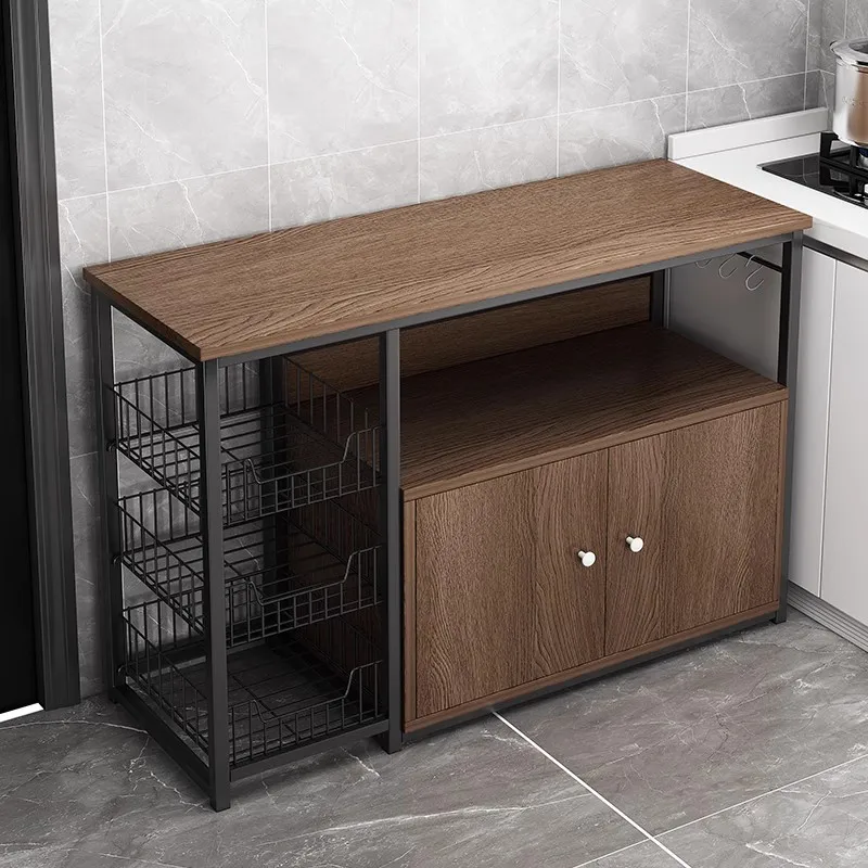 

Wood Farmhouse Sideboard Kitchen Display Corner Metal Laden Shelf Modern Sideboard Nordic Szafka Kuchenna Chinese Furniture HDH