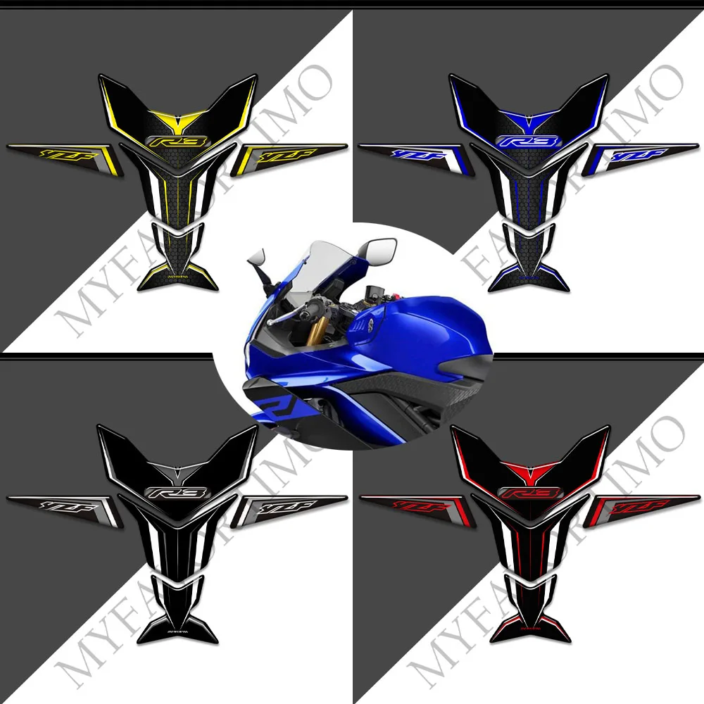

For YAMAHA YZF-R3 YZF R3 YZFR3 Motorcycle Protector Stickers Decals Emblem Badge Logo Gas Fuel Oil Kit Knee Tank Pad