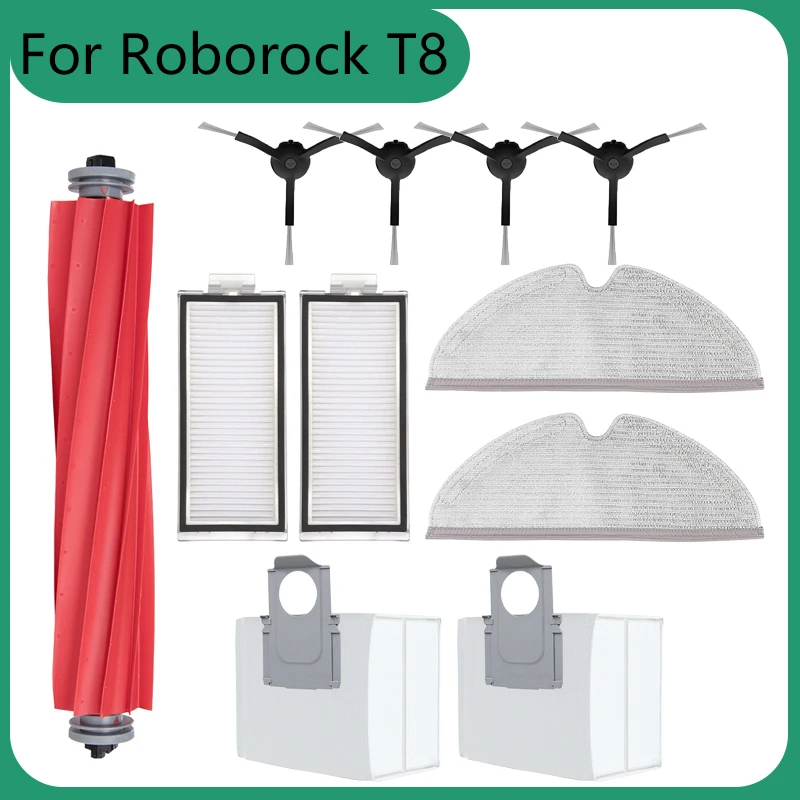 Запчасти для Roborock T8 / Q7 Max / Max + запчасти для пылесоса, основная боковая щетка, Hepa фильтр, тряпка, пылесборник, аксессуары Запчасти для Roborock T8 / Q7 Max / Max + запчасти для пылесоса, основная боковая щетка, Hepa фильтр, тряпка, пылесборник, аксессуары