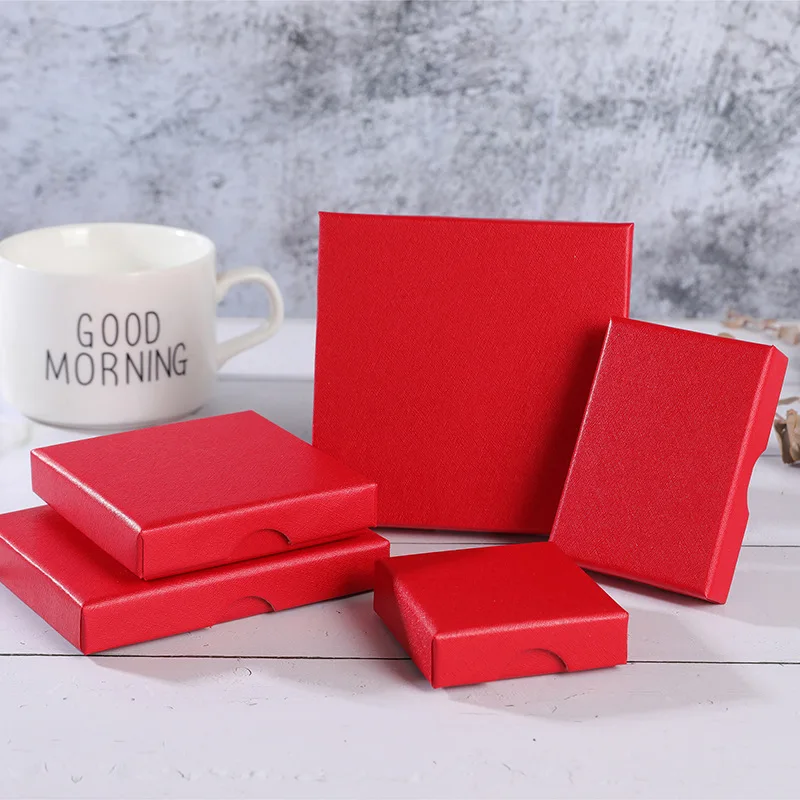 

5pcs/lot New Solid Color Thin Jewelry Box Jewelry Ring Earrings Necklace Storage Box Jewelry Gift Packaging Box Supplies Craft