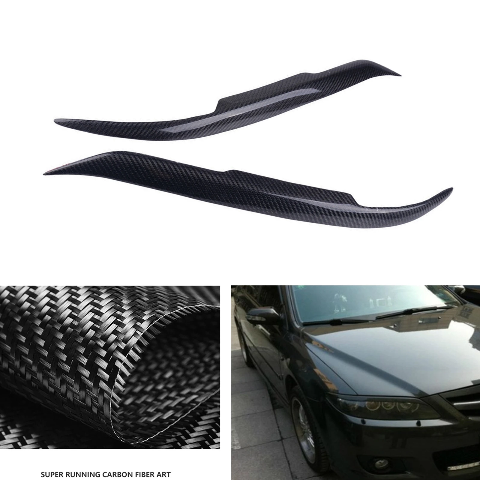 

Для Mazda 6 2003-2013, автомобильная фара, налобный фонарь, веко, отделка, углеродное волокно, передняя фара головного света, лампа, крышка, полоса для бровей, наклейка