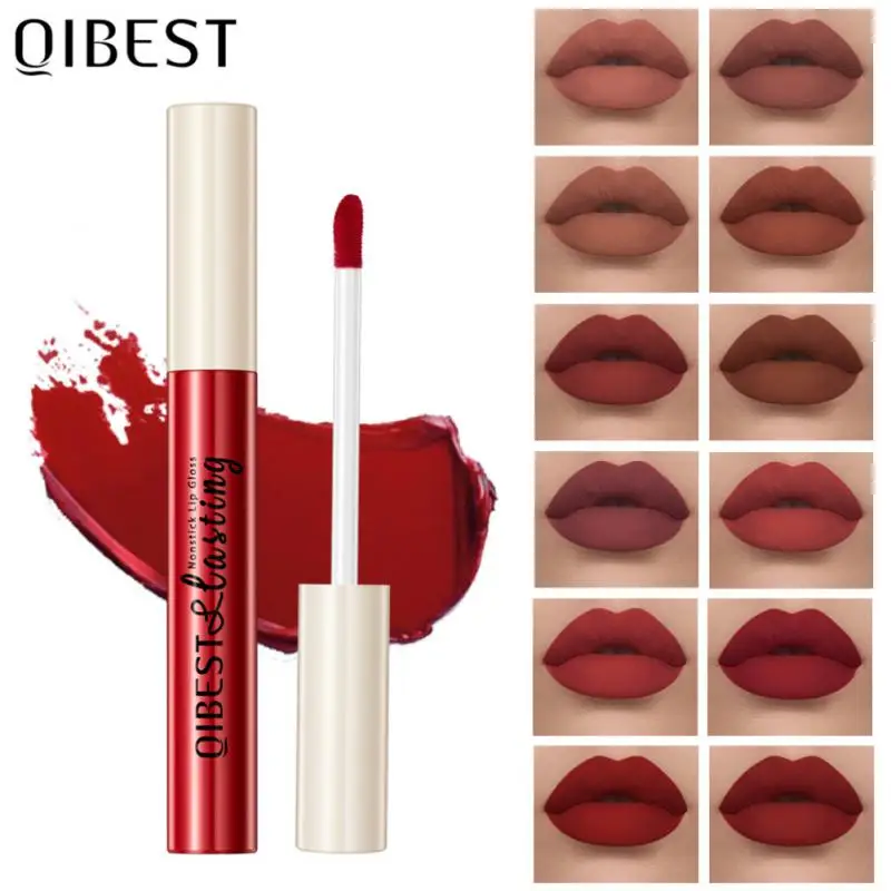 

QiBest Liquid Lip Glaze Velvet Matte Mist Surface Lipstick Waterproof Long Lasting Lip Gloss for Female Beauty Makeup