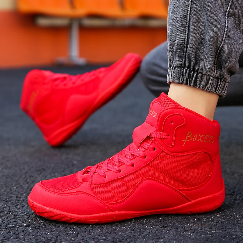 Мужские Нескользящие боксерские кроссовки дышащие для тренировок новинка 2024