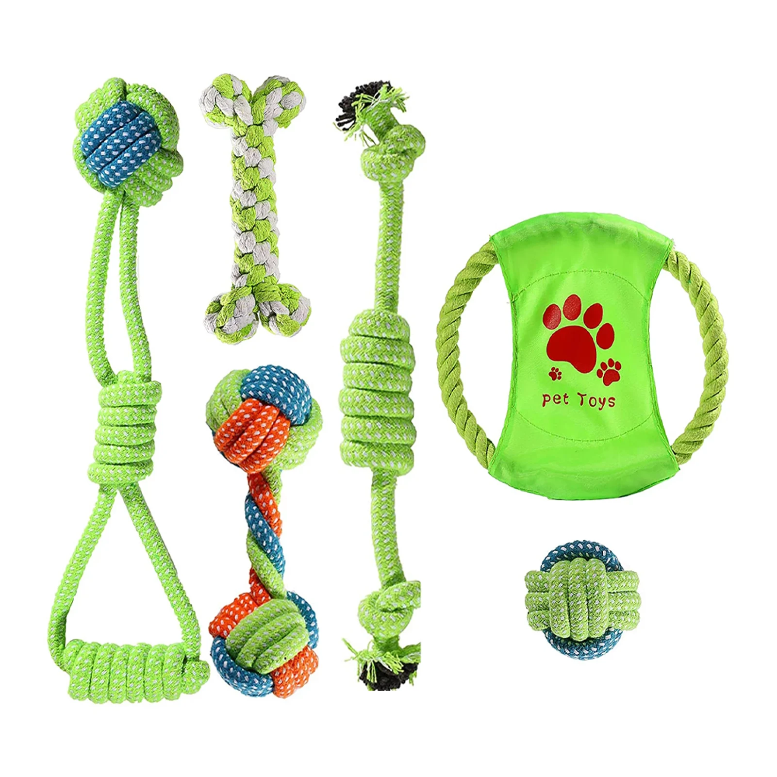 

6 шт., узелковая веревка для прорезывания зубов