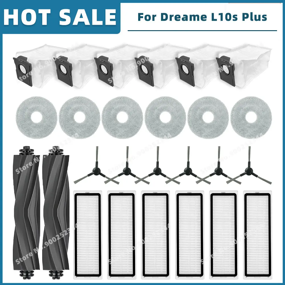 

Запчасти для Dreame Bot L10s Plus RLL42SD: набор из основной боковой щетки, фильтра HEPA, насадки на швабру и тканевого пылесборника