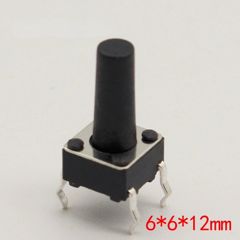 

50pcs/lot 6x6x12MM 4PIN G95 Tactile Tact Push Button Micro Switch Direct Self-Reset DIP Top Copper Russia
