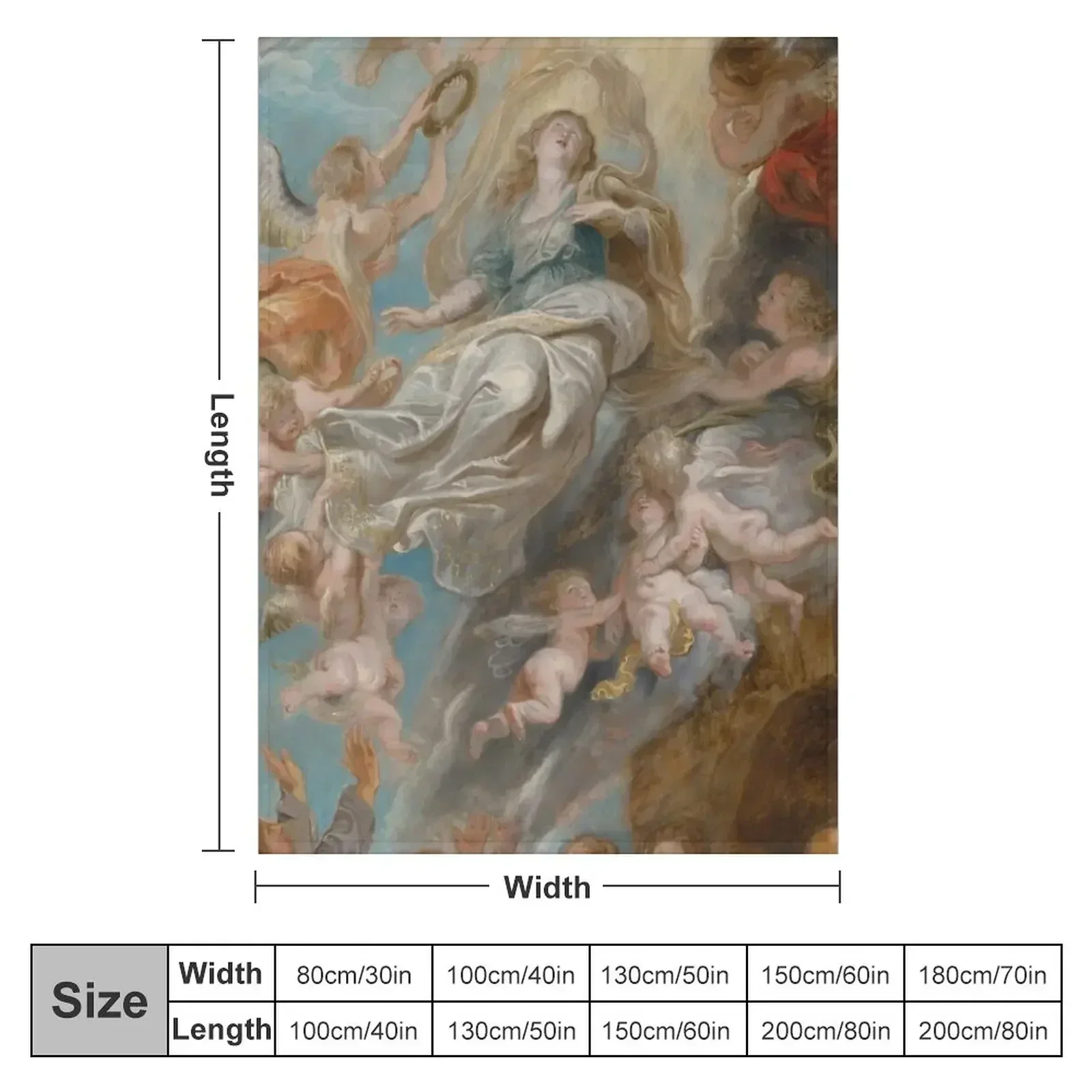 Питер Пол Рубенс. Модельлоль для принятия Богородицы 1622 - 1625 г. Одеяло в клетку