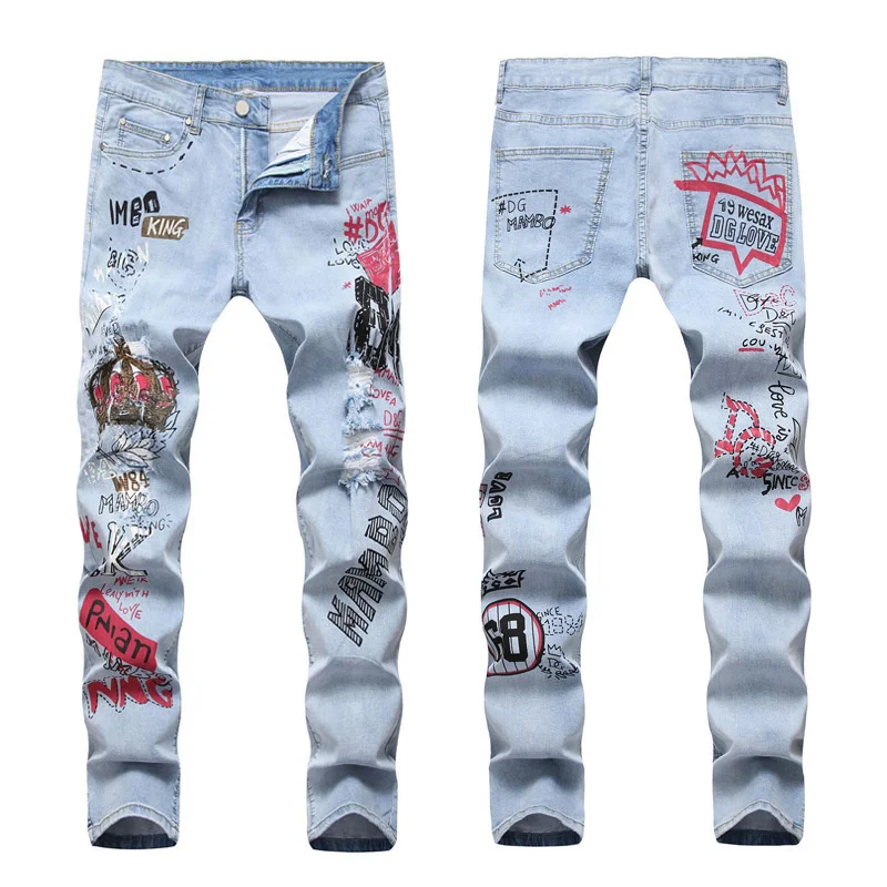 

Original Brand Men's Jeans Cotton Straight Stretch Business Pants Classic Autumn and Winter Jeans Camping Jeans