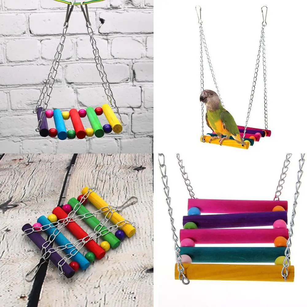 

Birds Toy Pet Bird Parrot Parakeet Budgie Cockatiel Cage Bird Toys HangingToy Brinquedo Hammock Swing Toy 1pcs