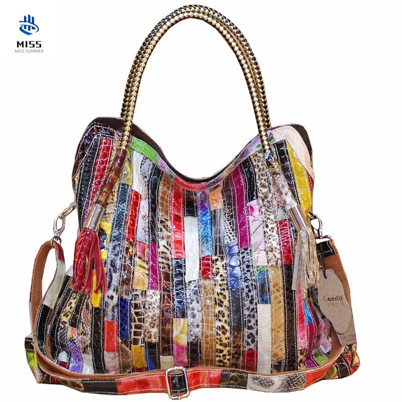 2021 new women's handbag shoulder strap leather bag women's leather bag bolsas women's handbag full color acorn snake bag