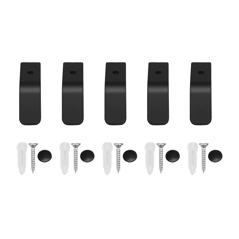 

Promotion! 5Pcs Black Robe Hooks Key Aluminum Bathroom Towel Hook Wall Mounted Clothes Coat Hooks Rack Door Decorative Bathroom