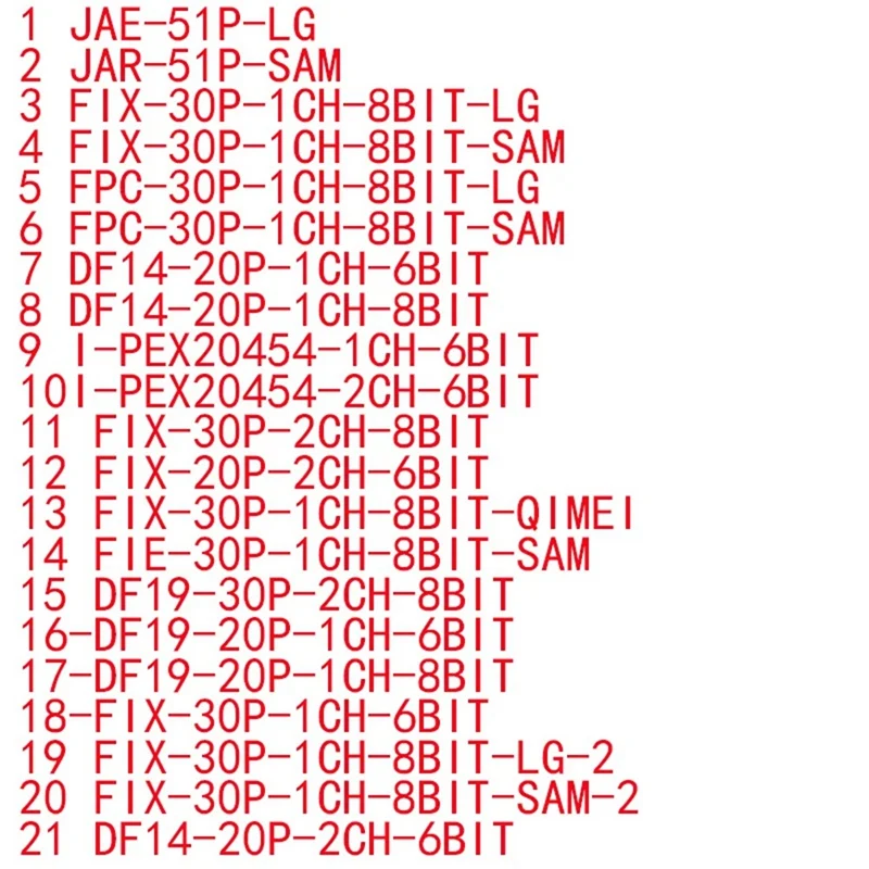 21 шт. комплект кабелей для экрана LVDS с 5 кабельным адаптером 10-65 дюймов ремонта FPC