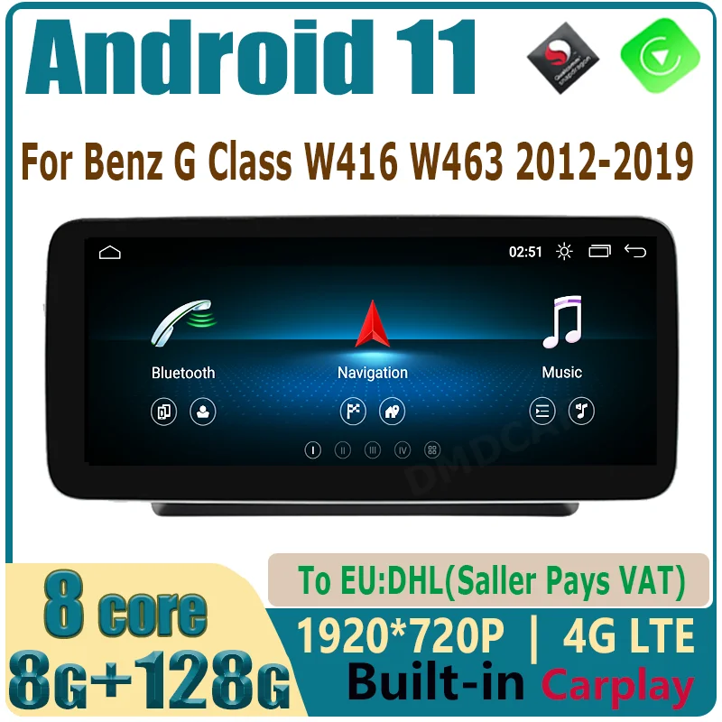 

For Benz G350 G Class W461 W463 2012-2019 Android 11 Car Multimedia Player GPS Radio Navigation Snapdragon Chip