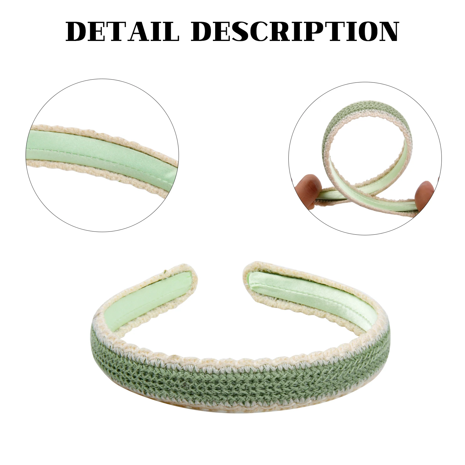 Обруч для волос Плетеный женский широкий ободок карамельных цветов весенний