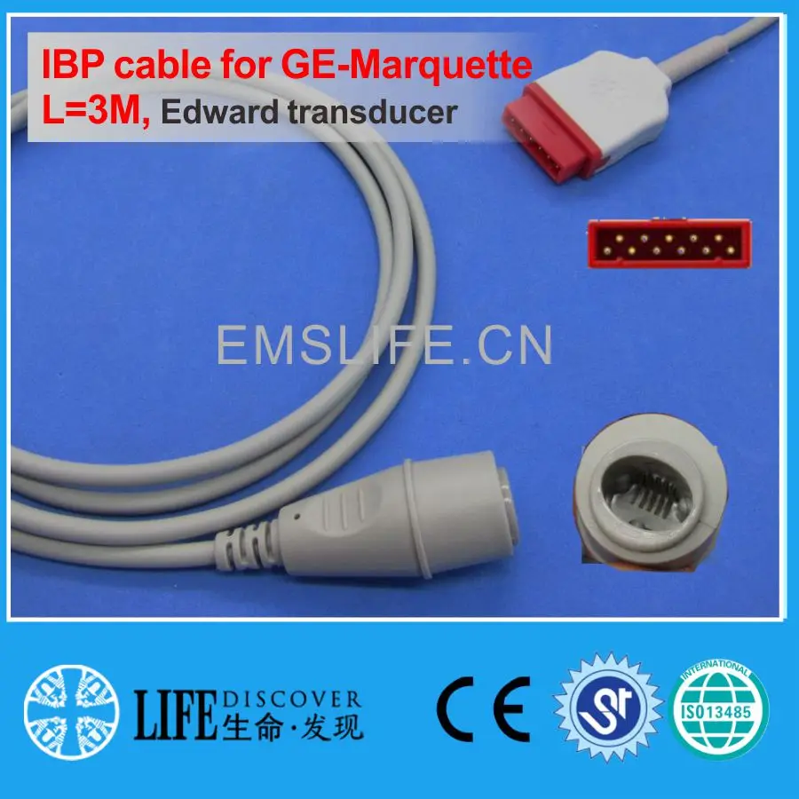 GE Dash Marquette IBP cable for Utah Abbott BD B.brauu Edward disposable pressure transducer |