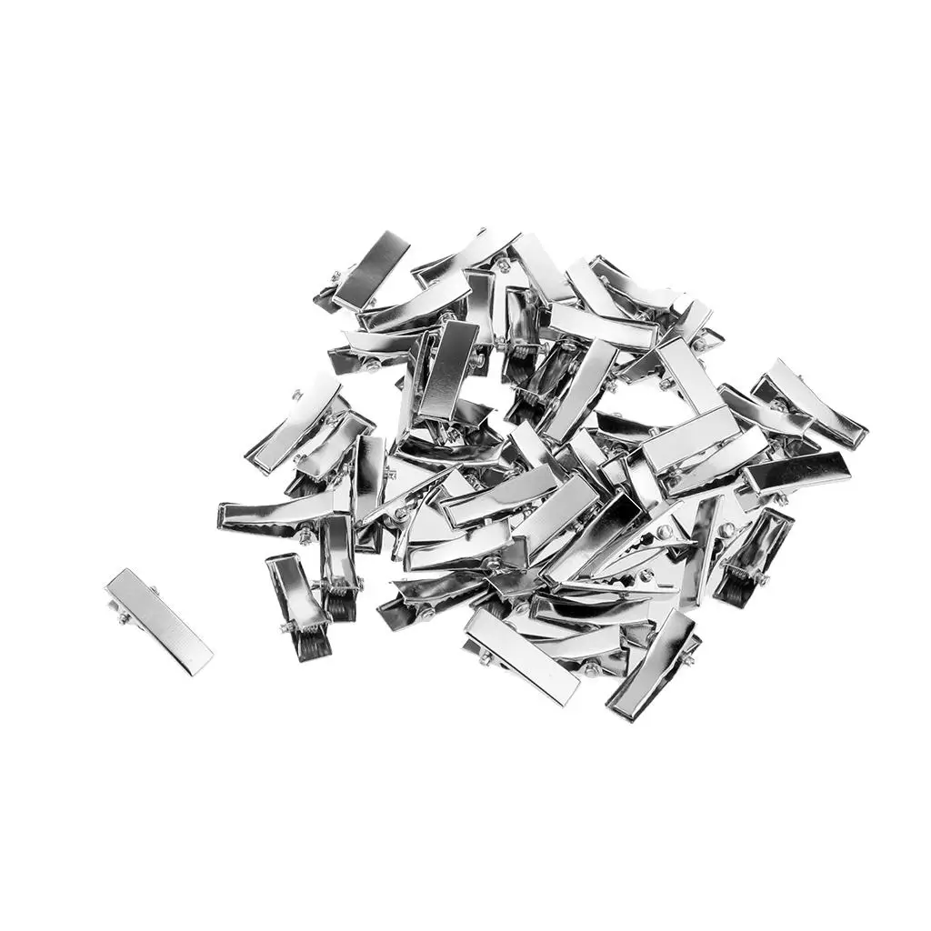 

50 Silver Crocodile Alligator Hairclip 2cm for Pulip AG American Doll Doll