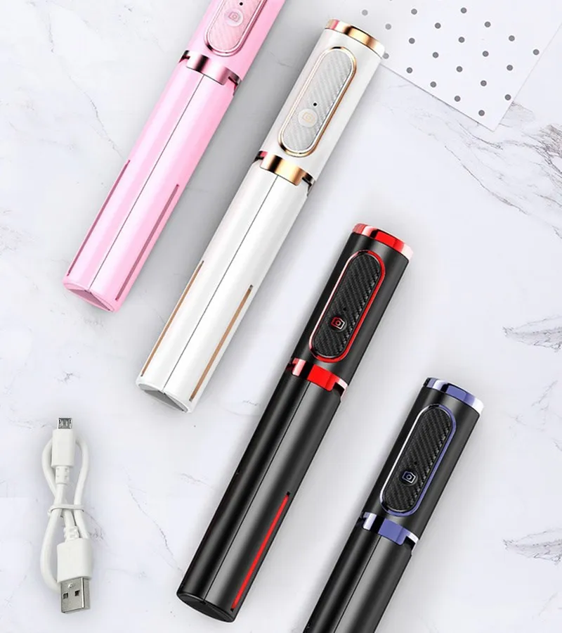 

3 in 1 Aluminum Selfie Stick Mobile Phone Tripod Rechargeable Bluetooth Stand for Smartphone for Vlog Shoot Video Free shipping