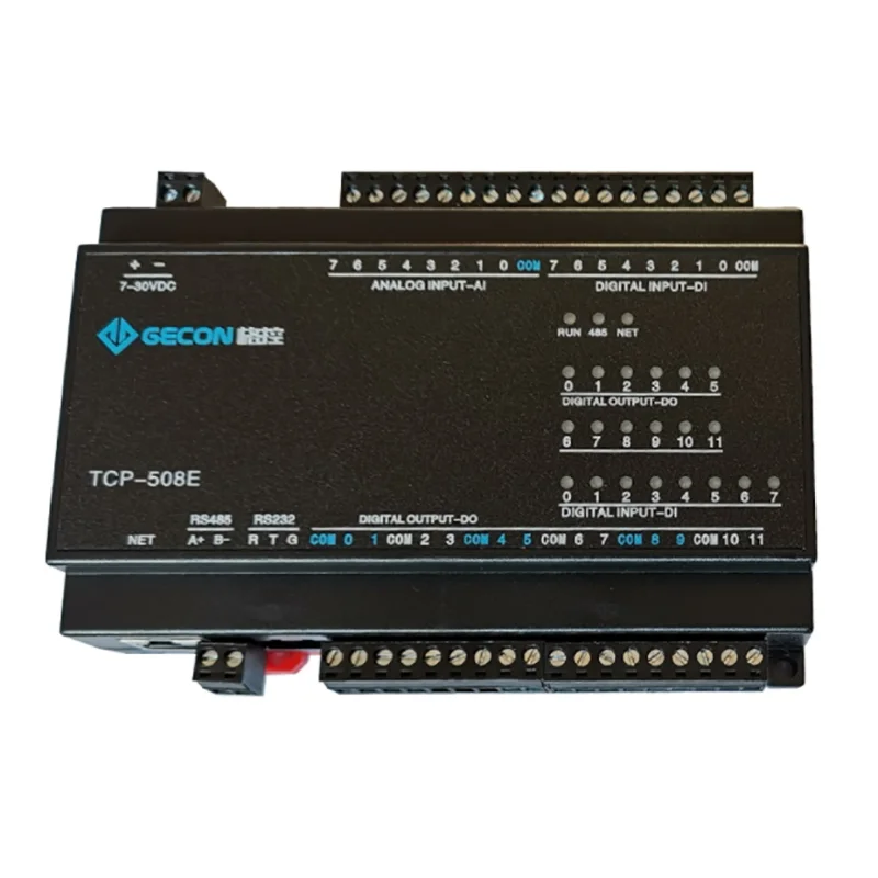 

TCP-508E 8-channel AI analog acquisition 8-channel DI switch input 12-channel DO relay output Modbus