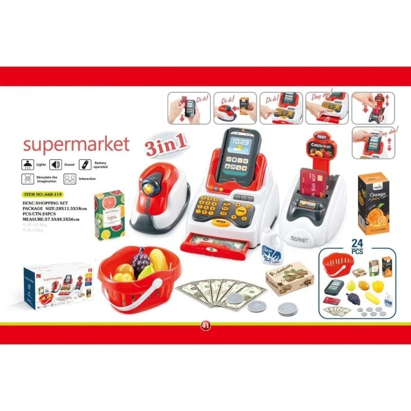 

Кассовый аппарат для супермаркета, Игрушечная машина для кредитных карт, игрушка для детей, кассовый аппарат, Прямая поставка