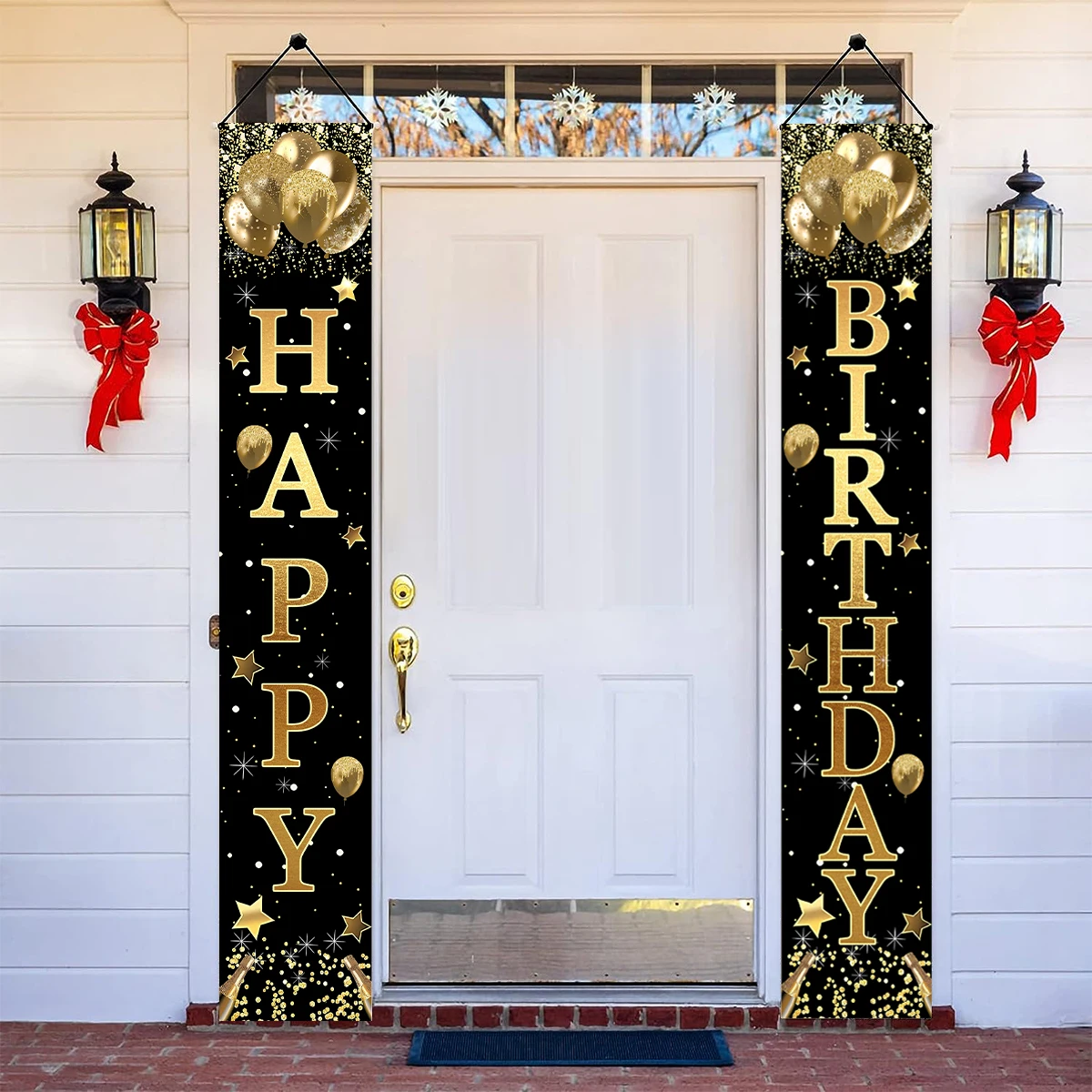 Подвесной баннер из черного золота с днем рождения украшение для дня декор детей