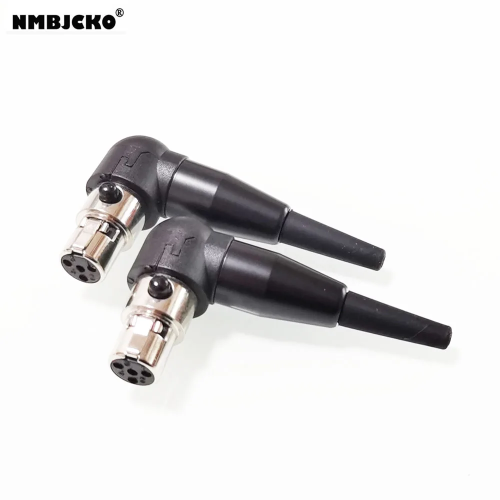 

2pcs/Lot Mic Cable Socket Adapter Mini XLR Female, 4 Pin for Pro Microphones with 90 Degrees Metal Housing,Tail Diameter 3.0mm