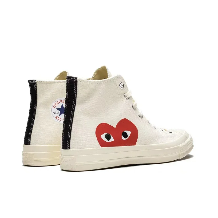 Фото Converse 1970-х годов Chuck Taylor All Star Hi X CDG Мужская и женская обувь для скейтбординга Высокие уличные кроссовки №4