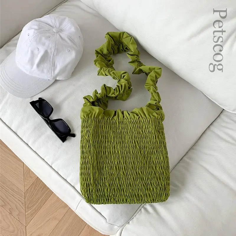 

Ladies Shoulder Bags Designer Pleated Solid Underarm Shopping Tote Fashion Casual Women's Soft Handbags New Trend