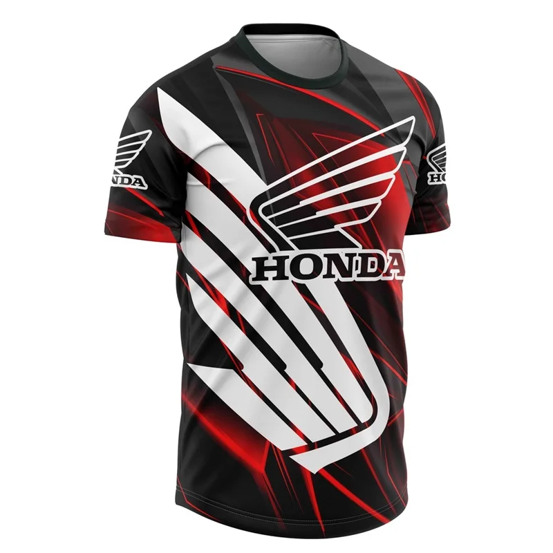 

Новая спортивная футболка для бега на открытом воздухе с принтом Honda, мужская летняя гоночная одежда, хорошо продается Playeras De Motos