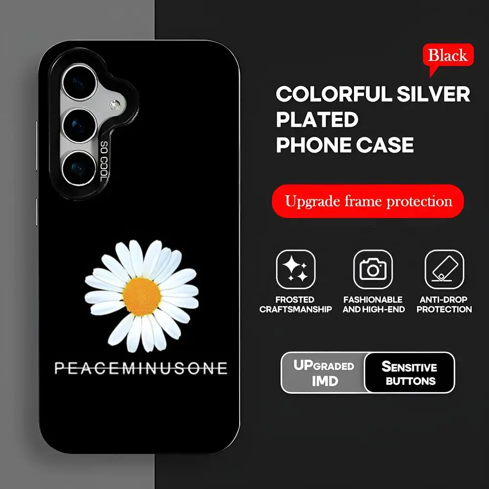 Fashion P-Peaceminusone Phone Case S25 IMD Colorful Silver Cover Suitable For Amsung Galaxy S24 S23 S22 S21 S2