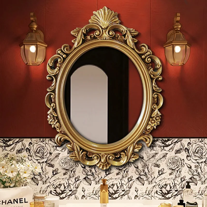 

Standing Wavy Items Mirror Bedroom Nordic Antique Shower Gold Mirror Magnifying Makeup Interior Specchio Room Decor Aesthetic