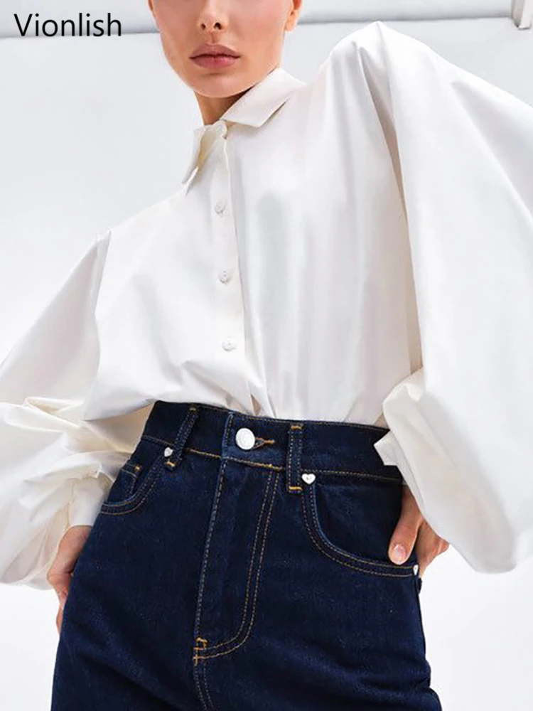 

Женская рубашка в стиле пэчворк Vionlish, свободная однобортная блузка с отложным воротником и длинным рукавом, лето 2022