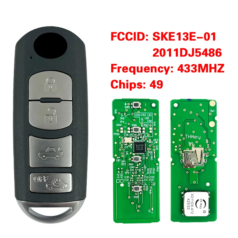 CN 026017 4-кнопочный пульт дистанционного управления для умного ключа Mazda CX5 434 МГц с