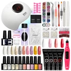 Набор для маникюра с лампой для сушки ногтей аппарат для маникюра Набор для полигеля для ногтей Набор для снятия гель-лака набор инструментов для дизайна ногтей