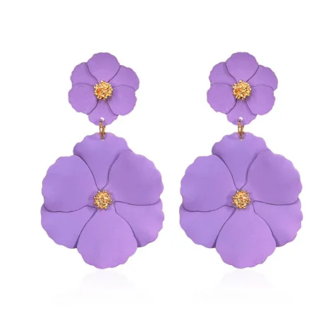 Новый лесной стиль длинный темперамент фиолетовый цветок окрашенный